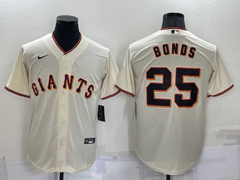 Men's San Francisco Giants Barry Bonds #25 Beige Baseball Jersey